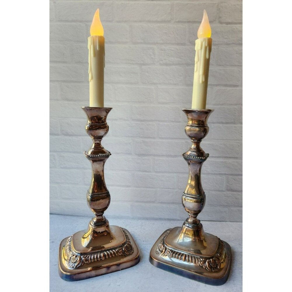 Vtg International Lord Robert Silver SILVERPLATE Come Apart 3 Light Candelabras - Picture 6 of 10